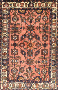 Machine Washable Traditional Sand Brown Rug, wshtr590