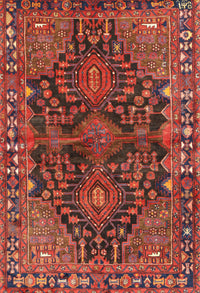 Machine Washable Traditional Red Rug, wshtr592