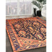 Traditional Mango Orange Persian Rug in Family Room, tr593