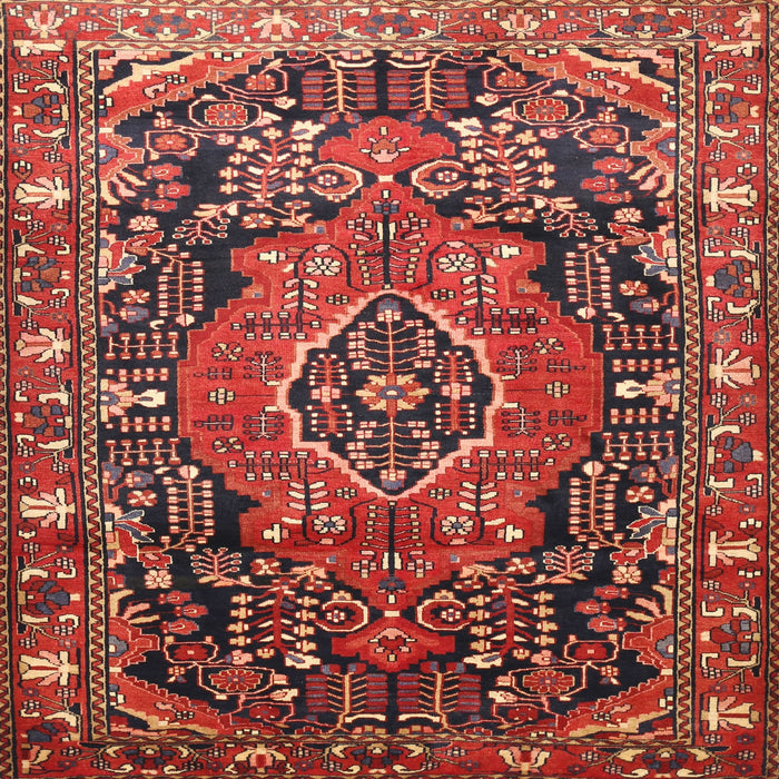 Round Machine Washable Traditional Rust Pink Rug, wshtr594