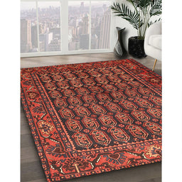 Machine Washable Traditional Sienna Brown Rug in a Family Room, wshtr596
