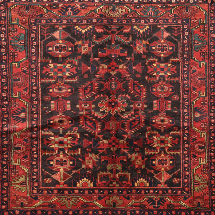Square Traditional Reddish Brown Persian Rug, tr598