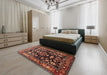 Machine Washable Traditional Rust Pink Rug in a Bedroom, wshtr601