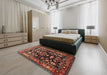 Traditional Rust Pink Persian Rug in a Bedroom, tr601