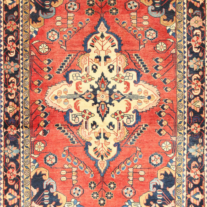 Traditional Brown Red Medallion Rug, tr604