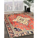 Machine Washable Traditional Brown Red Rug in a Family Room, wshtr604