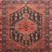 Round Machine Washable Traditional Rust Pink Rug, wshtr605