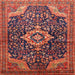 Square Traditional Copper Red Pink Persian Rug, tr606