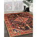 Traditional Saffron Red Persian Rug in Family Room, tr607