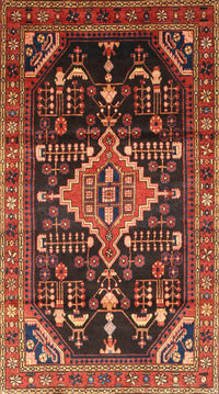 Machine Washable Traditional Saffron Red Rug, wshtr607