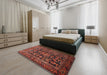 Machine Washable Traditional Saffron Red Rug in a Bedroom, wshtr610