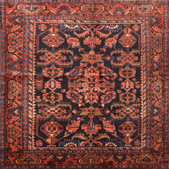 Square Traditional Saffron Red Persian Rug, tr610