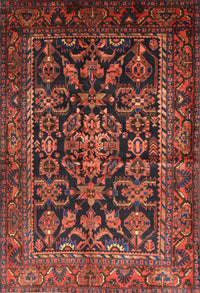 Machine Washable Traditional Saffron Red Rug, wshtr610