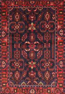 Machine Washable Traditional Tomato Red Rug, wshtr611