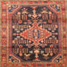 Square Traditional Saffron Red Persian Rug, tr612