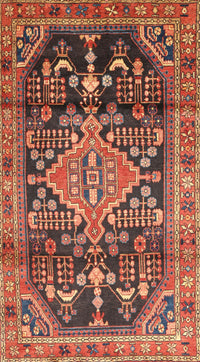 Machine Washable Traditional Saffron Red Rug, wshtr612