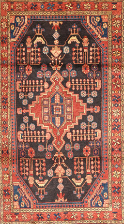 Machine Washable Traditional Saffron Red Rug, wshtr612