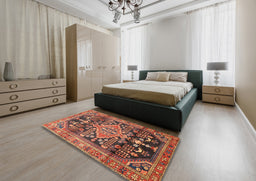Traditional Saffron Red Persian Rug in a Bedroom, tr612