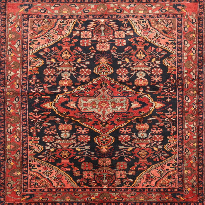 Square Traditional Saffron Red Persian Rug, tr613
