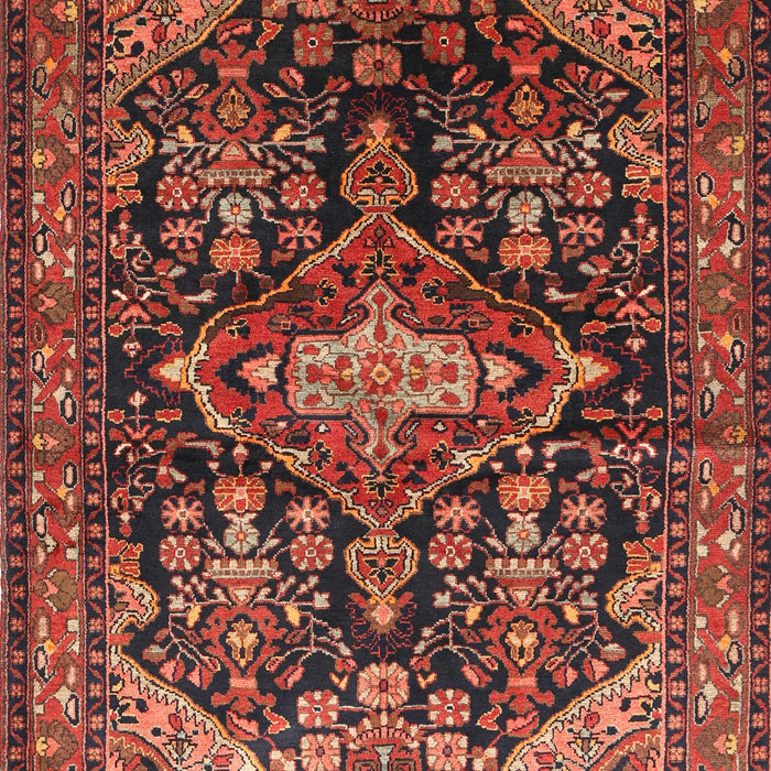Machine Washable Traditional Saffron Red Rug, wshtr613