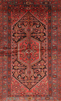 Machine Washable Traditional Tomato Red Rug, wshtr614