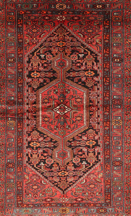 Machine Washable Traditional Tomato Red Rug, wshtr614