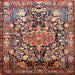 Square Traditional Light Copper Gold Animal Rug, tr615