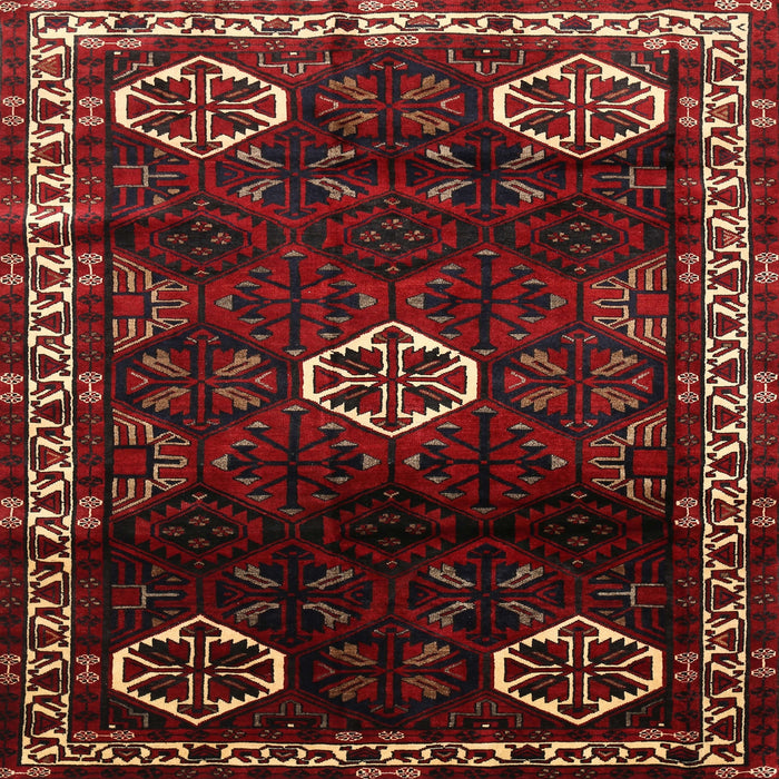 Square Traditional Reddish Brown Persian Rug, tr617
