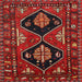 Square Traditional Reddish Brown Persian Rug, tr619