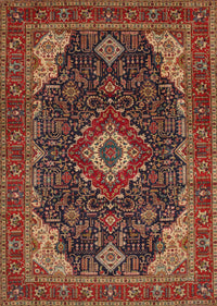 Machine Washable Traditional Saffron Red Rug, wshtr61