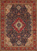 Machine Washable Traditional Saffron Red Rug, wshtr61