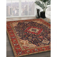 Traditional Saffron Red Medallion Rug, tr61