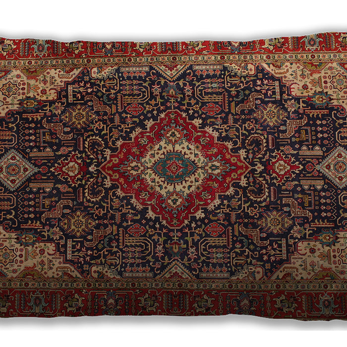 Traditional Classic Rectangular Saffron Red Lumbar Throw Pillow, 13 inch by 19 inch, lbtr61
