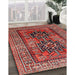 Traditional Orange Salmon Pink Persian Rug in Family Room, tr620