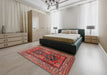 Machine Washable Traditional Orange Salmon Pink Rug in a Bedroom, wshtr620