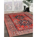 Machine Washable Traditional Orange Salmon Pink Rug in a Family Room, wshtr620