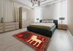 Machine Washable Traditional Brown Rug in a Bedroom, wshtr621