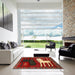 Square Machine Washable Traditional Brown Rug in a Living Room, wshtr621