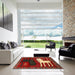 Square Traditional Brown Animal Rug in a Living Room, tr621