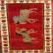 Square Traditional Red Animal Rug, tr623