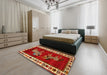 Machine Washable Traditional Red Rug in a Bedroom, wshtr623