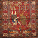 Square Traditional Red Animal Rug, tr625