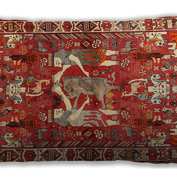 Traditional Classic Rectangular Red Lumbar Throw Pillow, 13 inch by 19 inch, lbtr627