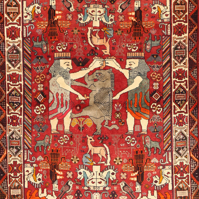 Traditional Red Animal Rug, tr627