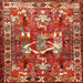 Square Traditional Red Animal Rug, tr627