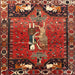 Square Traditional Red Animal Rug, tr628