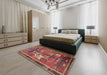 Traditional Orange Salmon Pink Animal Rug in a Bedroom, tr629