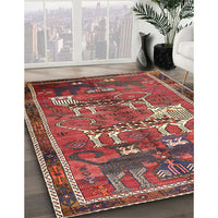 Traditional Orange Salmon Pink Animal Rug, tr629