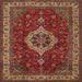 Square Traditional Red Medallion Rug, tr62