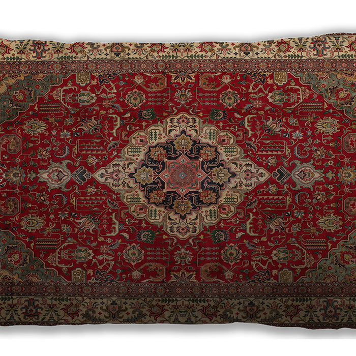 Traditional Classic Rectangular Tomato Red Lumbar Throw Pillow, 13 inch by 19 inch, lbtr62